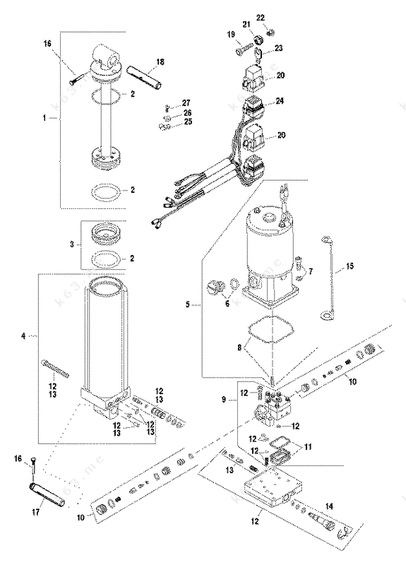 Mercury Force 120 H.P. 1999, Power Trim Components - parts catalog